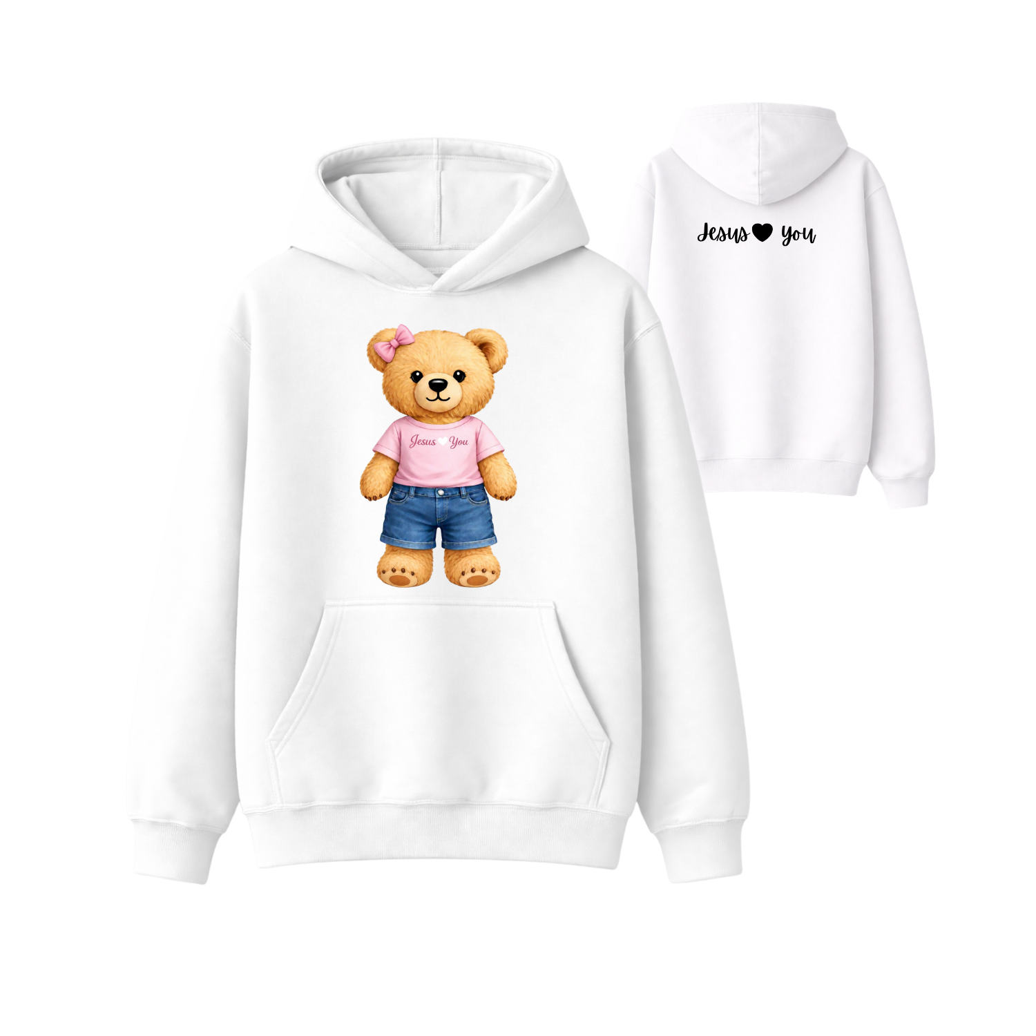 Jesus Loves You Teddy Bear Hoodie