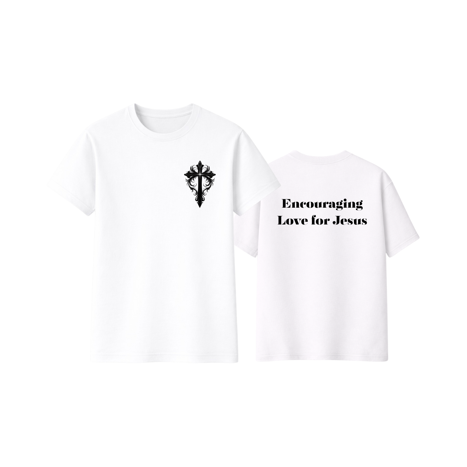 Black Ornate Cross Tee