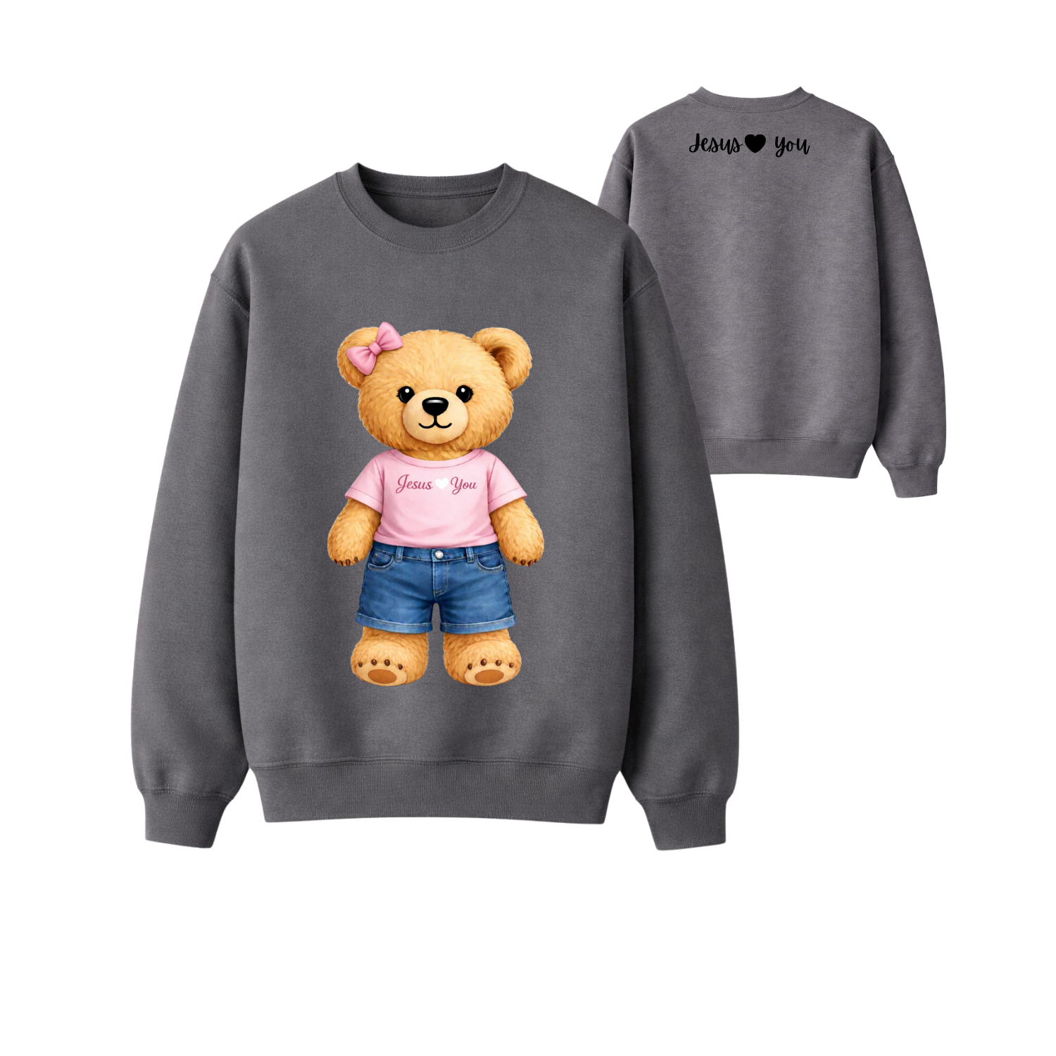 Jesus Loves You Teddy Bear Crewneck