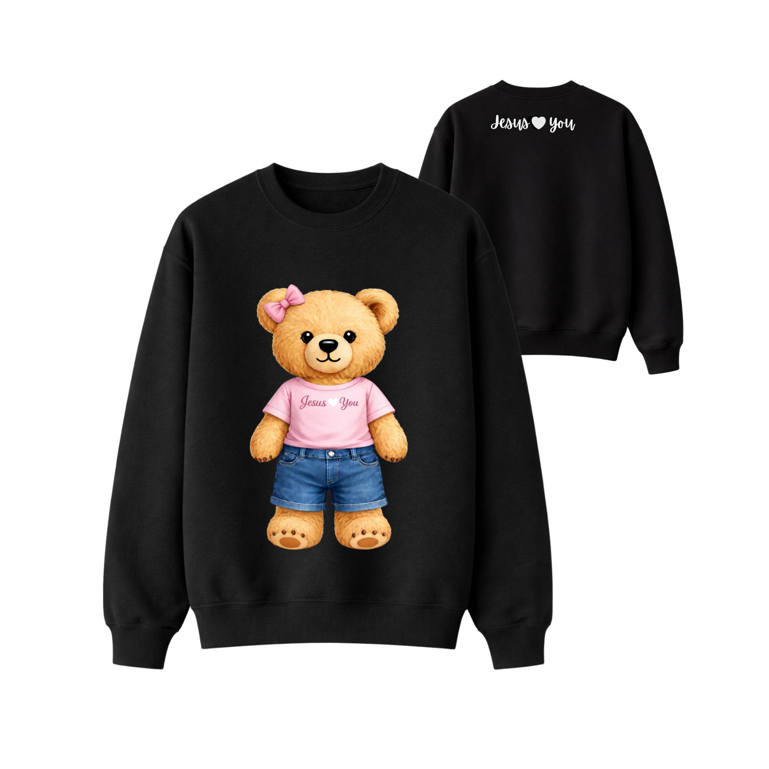 Jesus Loves You Teddy Bear Crewneck