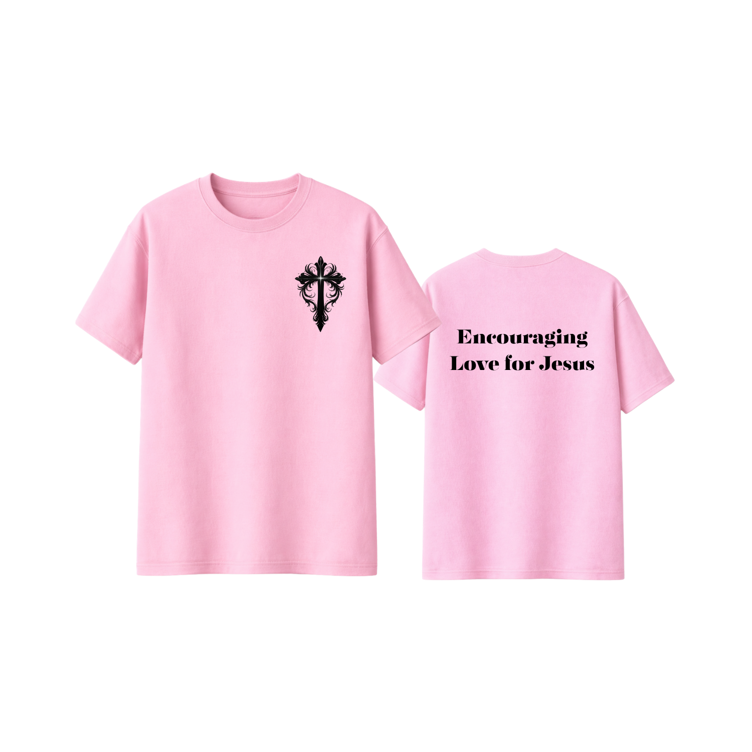 Black Ornate Cross Tee