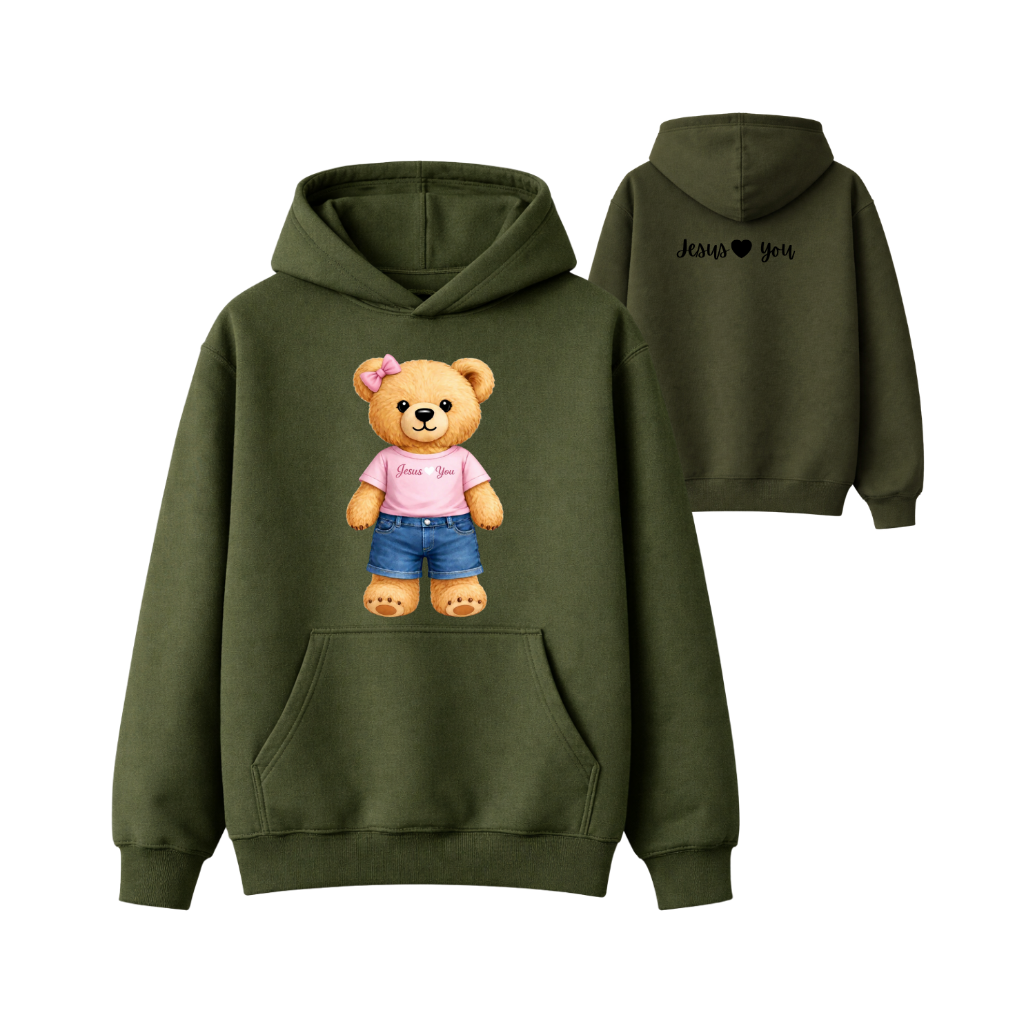 Jesus Loves You Teddy Bear Hoodie
