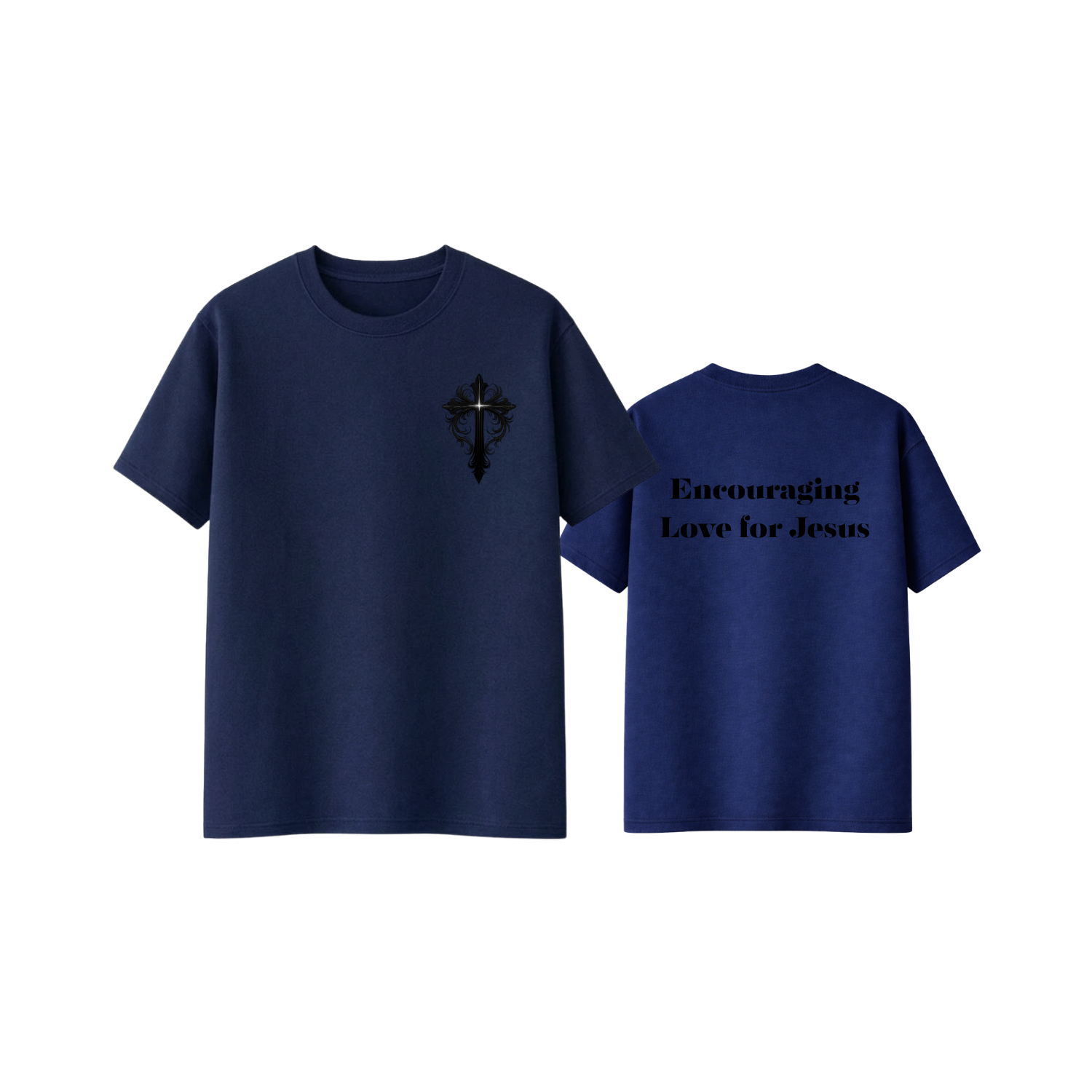 Black Ornate Cross Tee