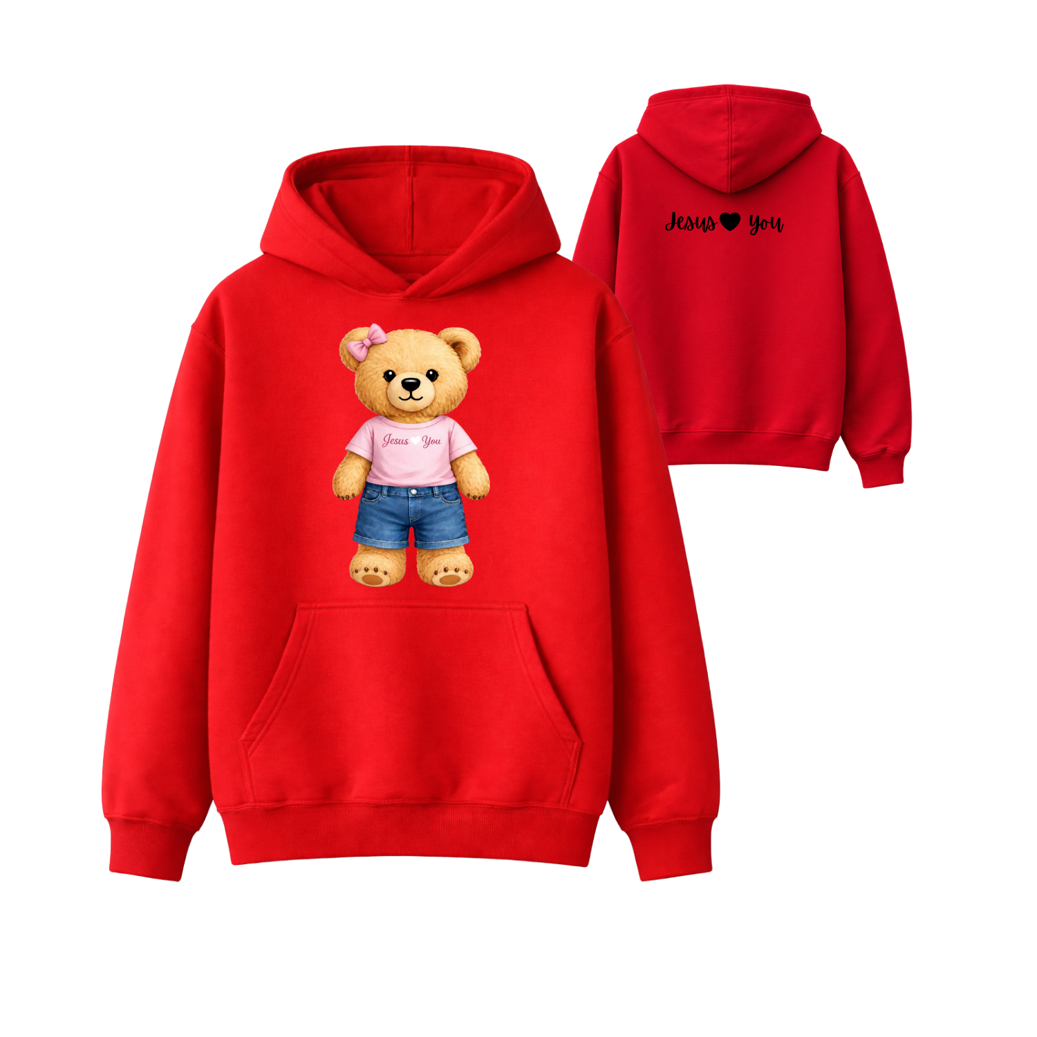 Jesus Loves You Teddy Bear Hoodie