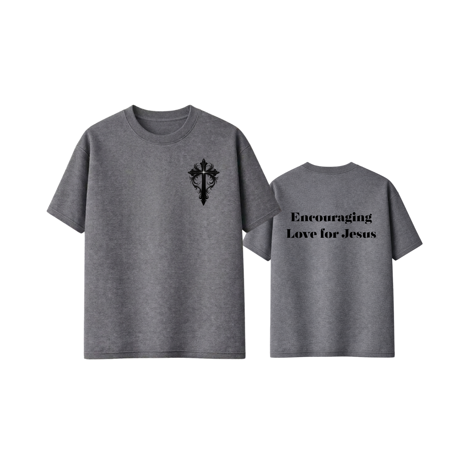 Black Ornate Cross Tee