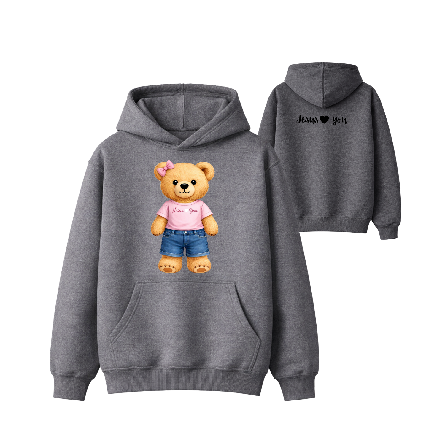 Jesus Loves You Teddy Bear Hoodie