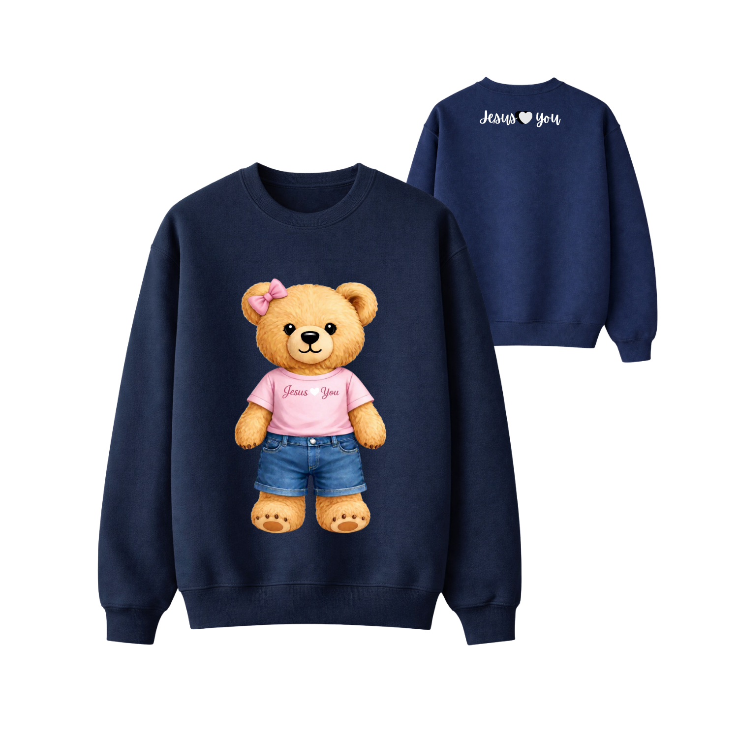 Jesus Loves You Teddy Bear Crewneck
