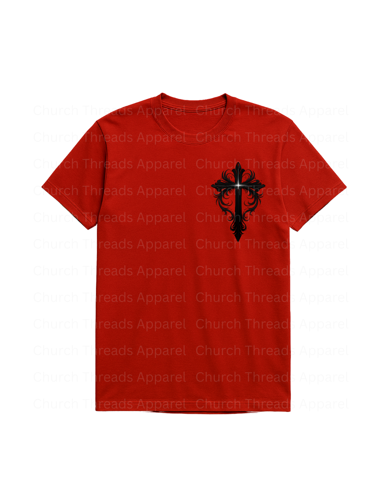 Black Ornate Cross Tee