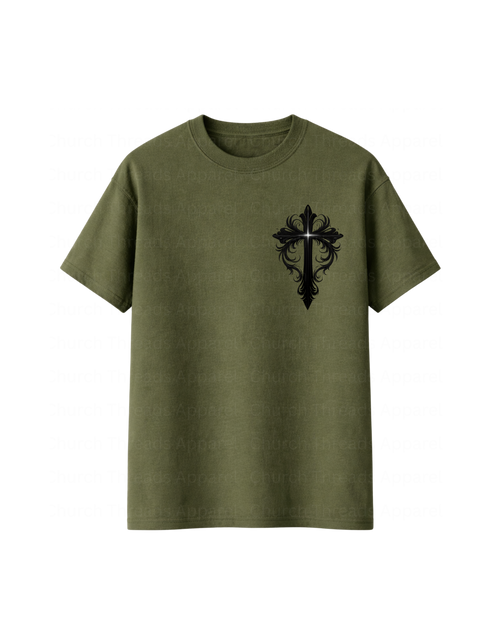 Black Ornate Cross Tee