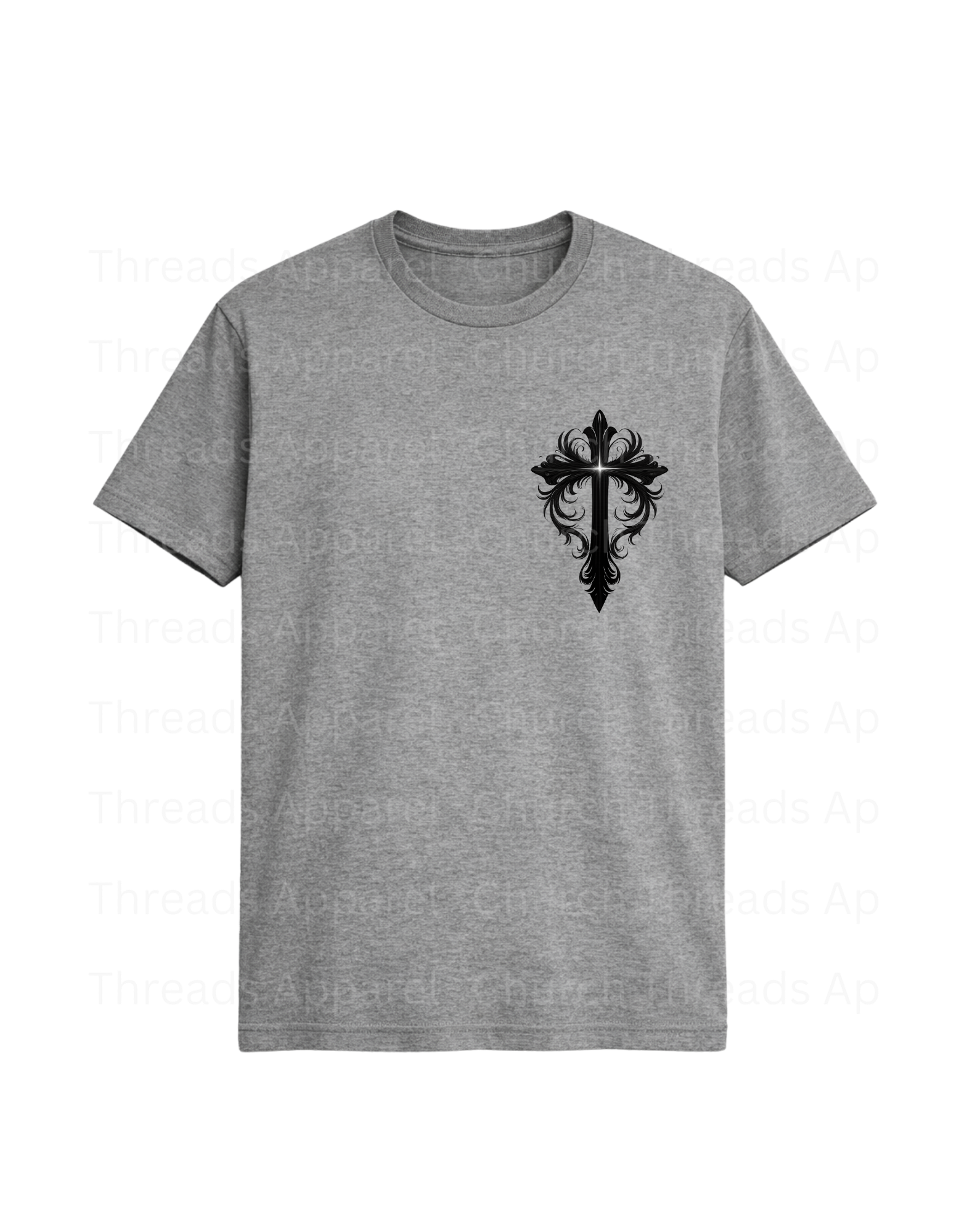 Black Ornate Cross Tee