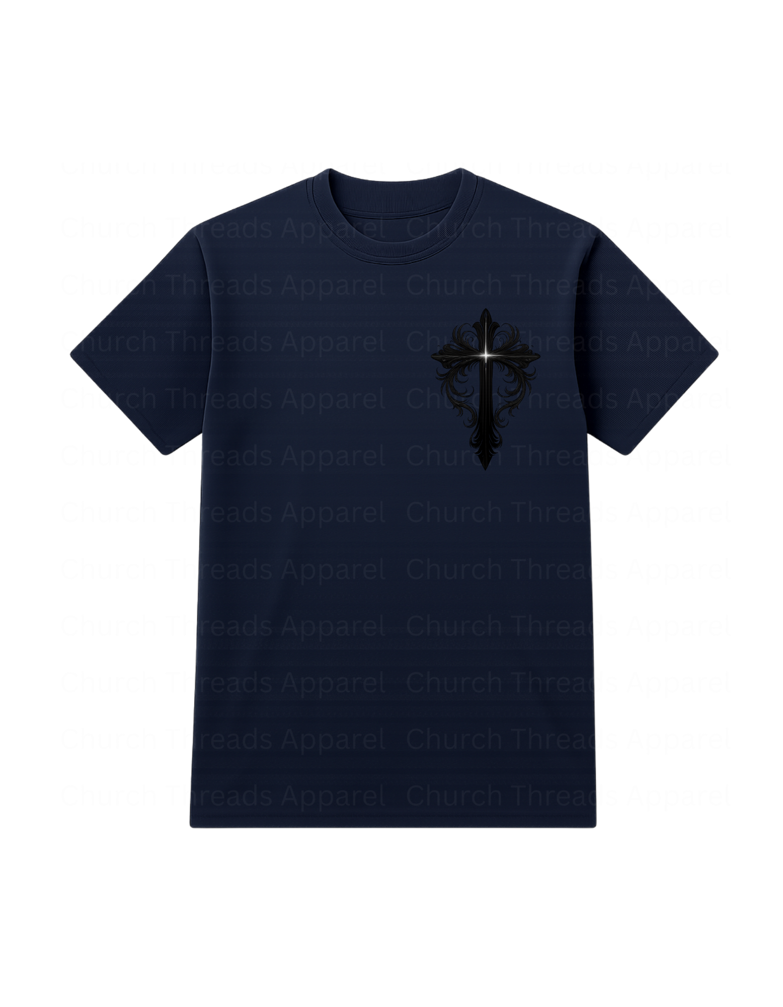 Black Ornate Cross Tee