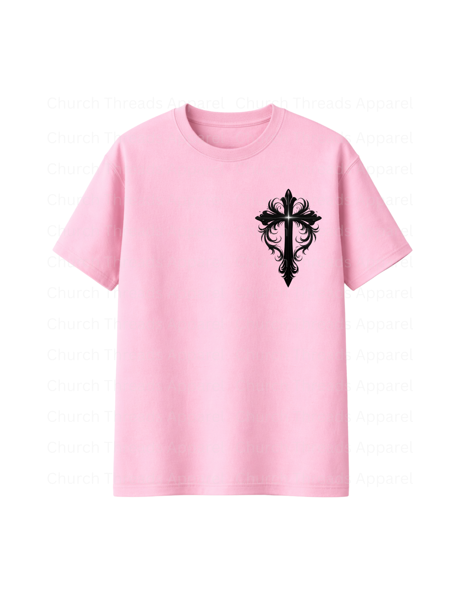 Black Ornate Cross Tee
