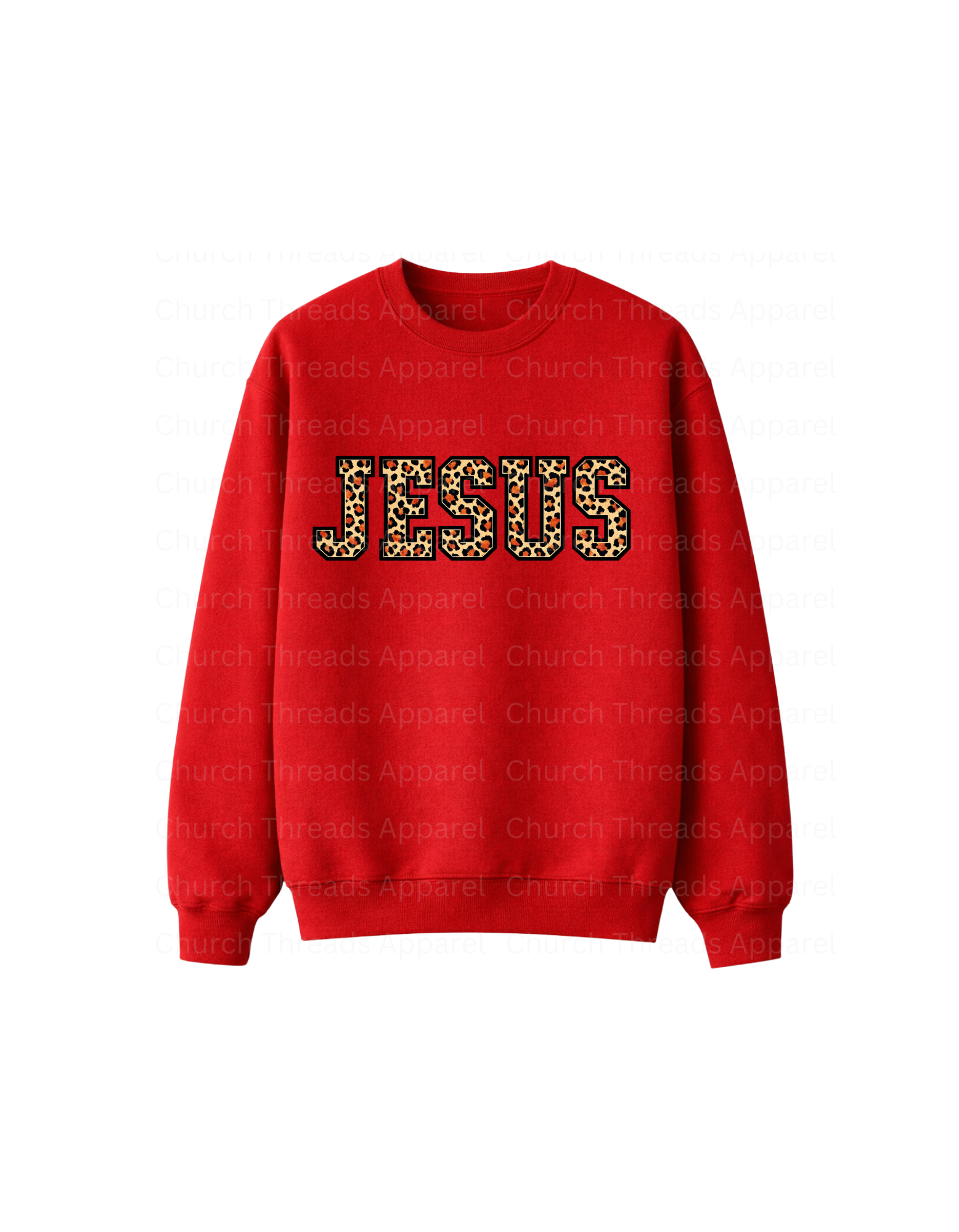 Jesus Leopard Print Crewneck