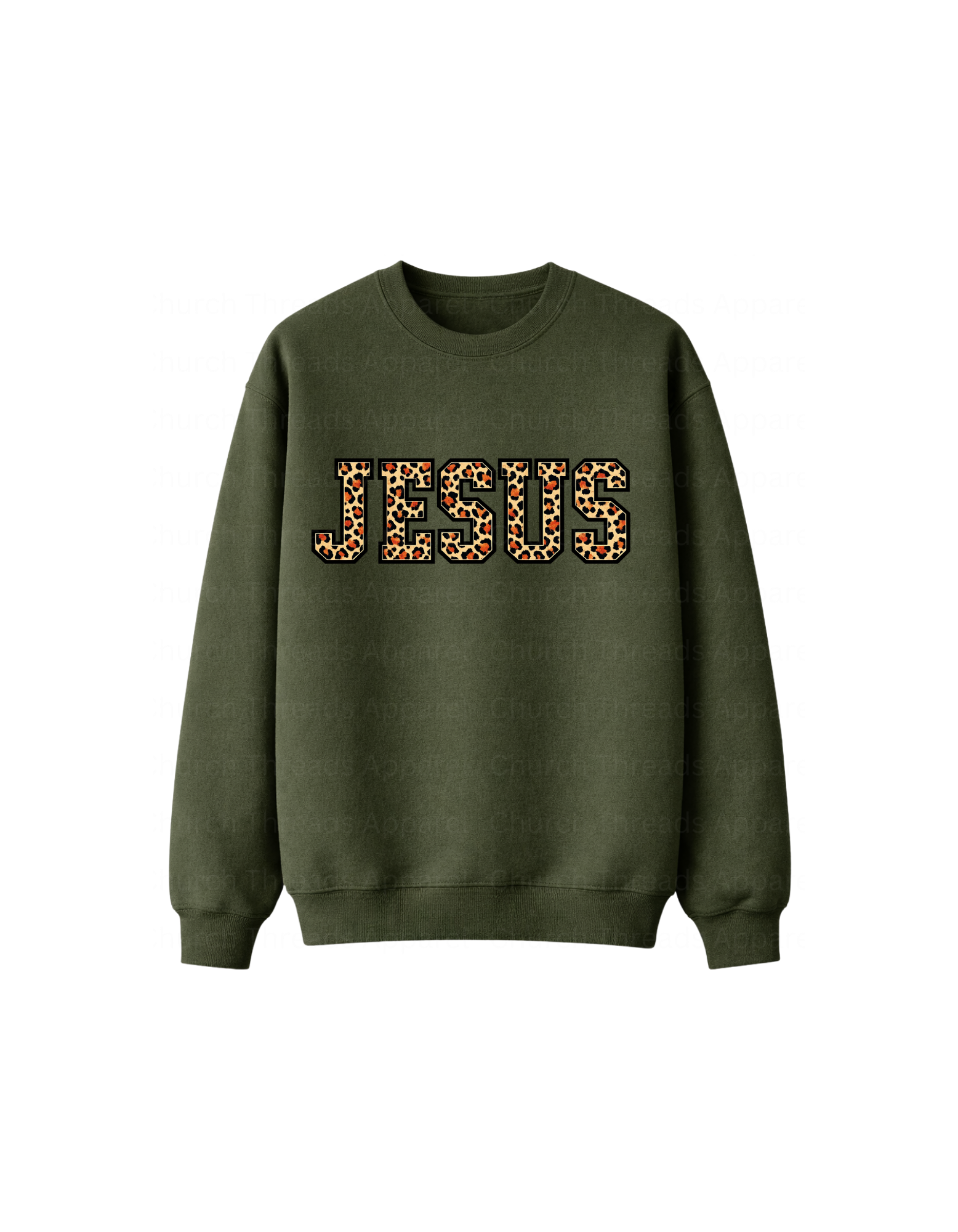 Jesus Leopard Print Crewneck