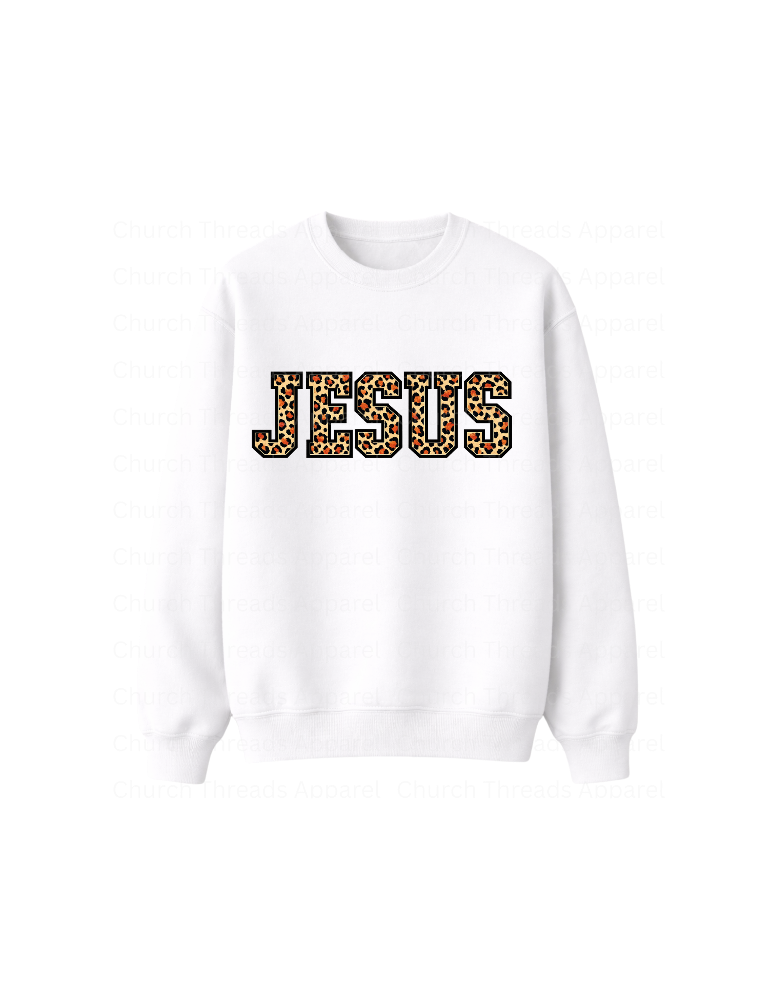 Jesus Leopard Print Crewneck