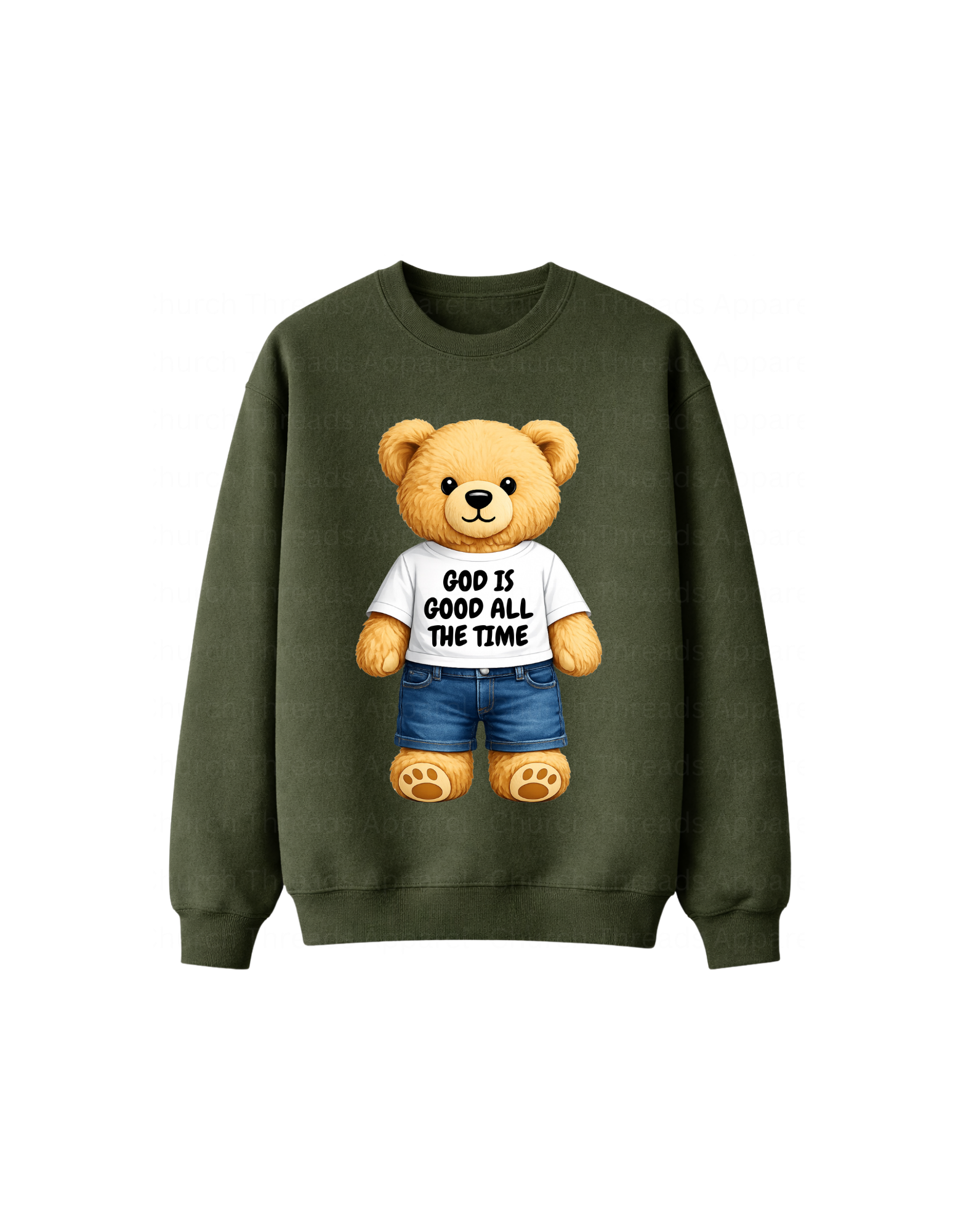 God is Good Teddy Bear Crewneck