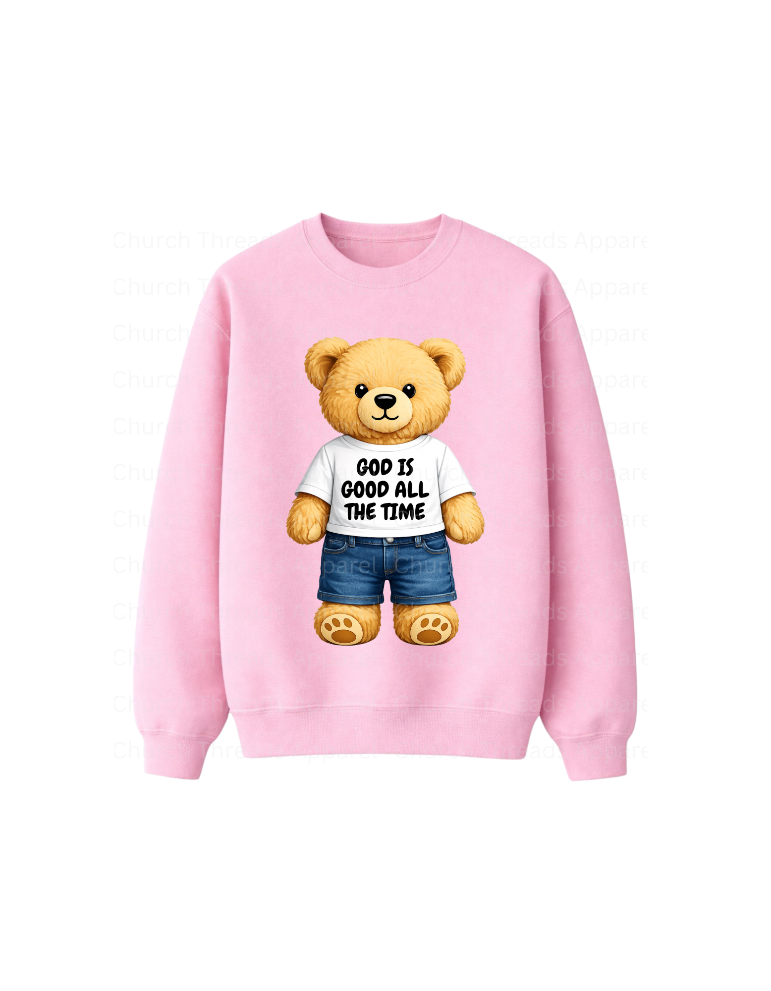God is Good Teddy Bear Crewneck