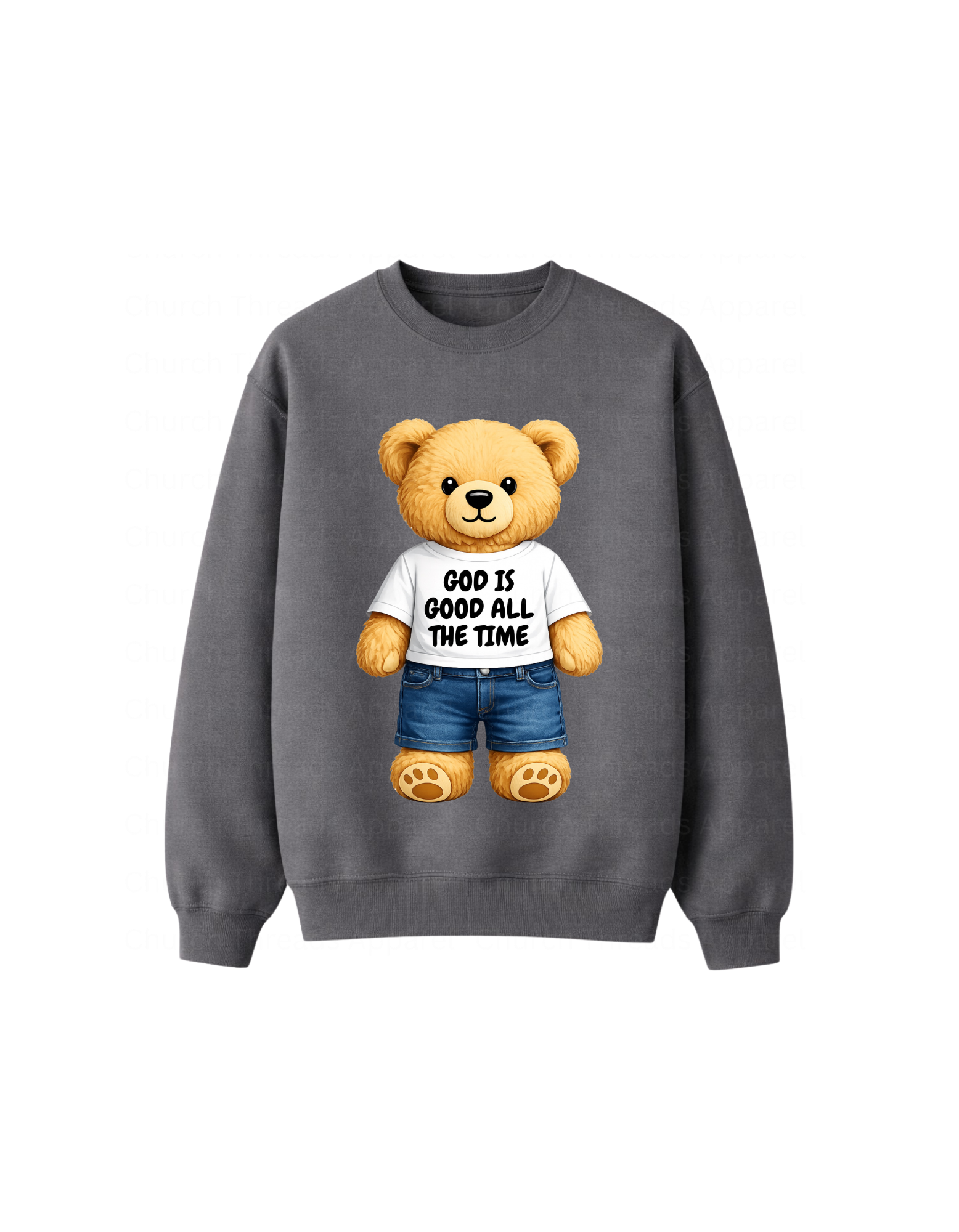 God is Good Teddy Bear Crewneck
