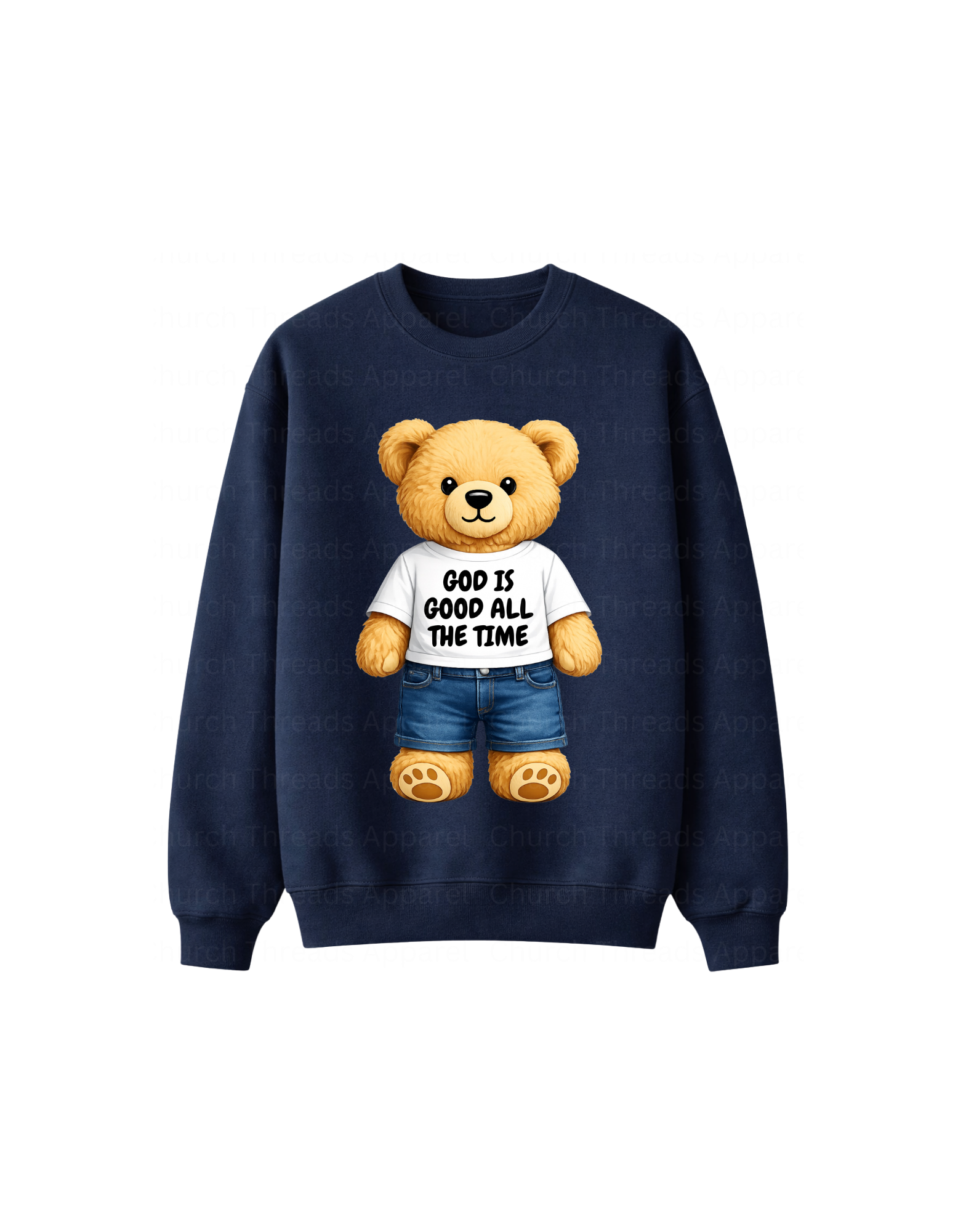 God is Good Teddy Bear Crewneck