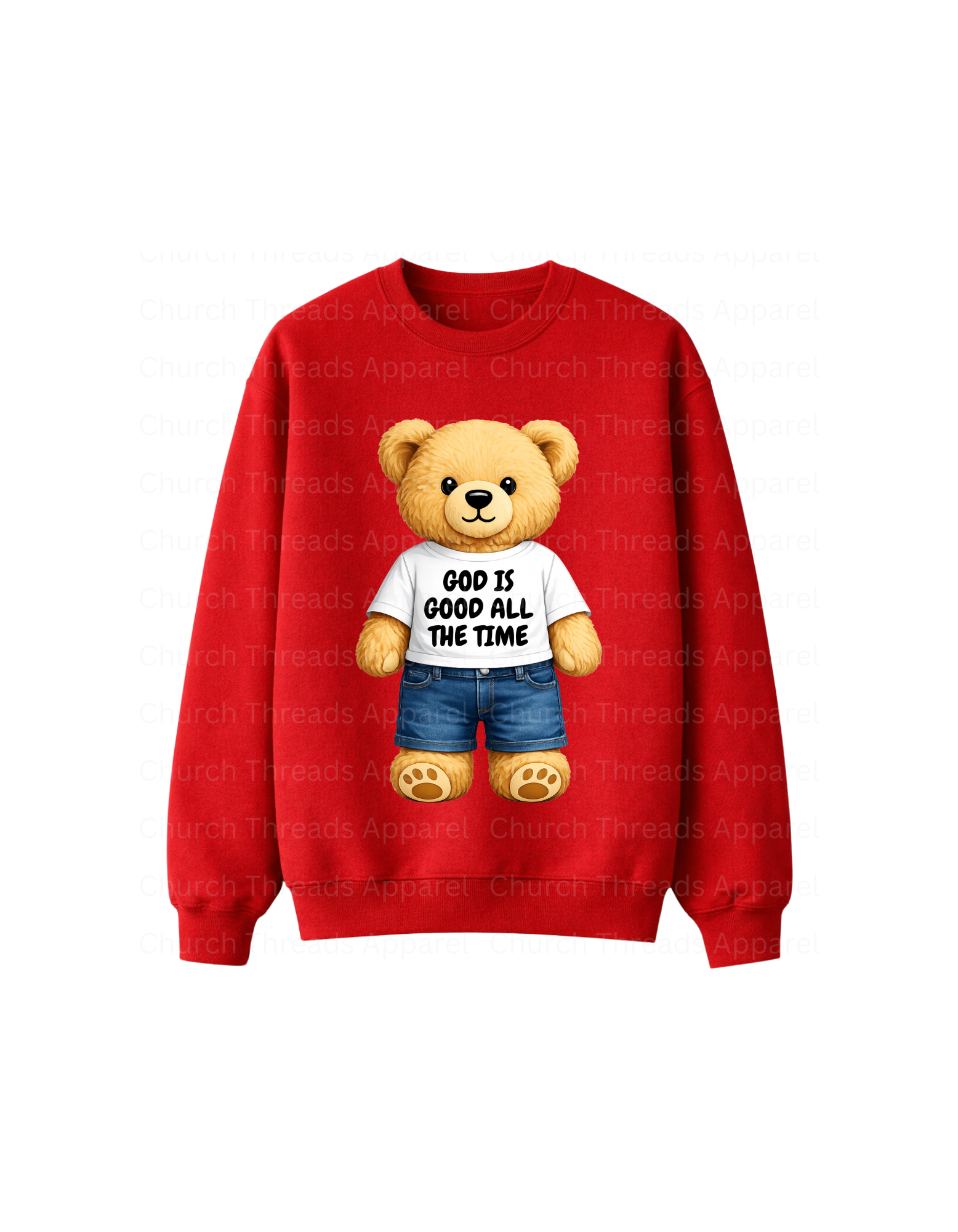 God is Good Teddy Bear Crewneck