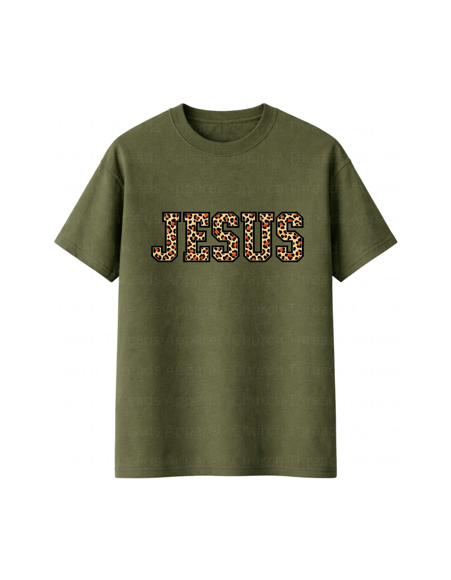 Jesus Leopard Print Tee